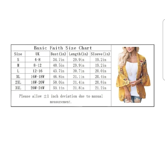 Mustard Floral Kimono Lace Inset - Picture 5 of 5